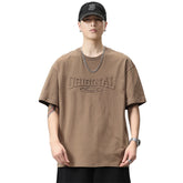 Melopridy Men's Three-Dimensional Stamped T-Shirt Short Sleeves